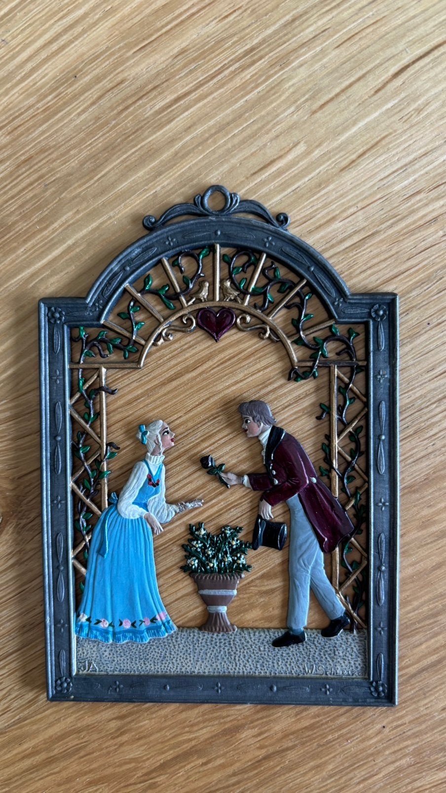 Bruid en bruidegom (Wilhelm Schweizer) raamdecoratie, Ophalen