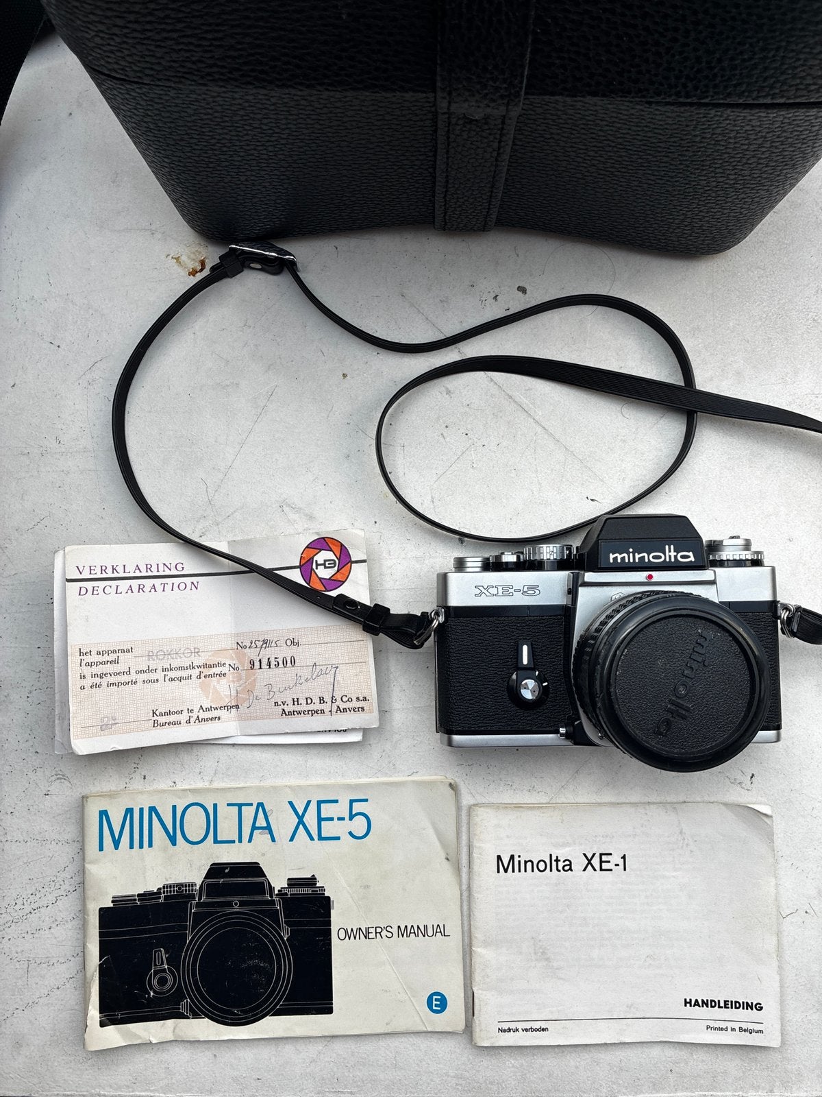 Minolta XE-5 - MR Rokkor-PF 50 mm f1.7, Audio, Tv en Foto, Fotocamera's Digitaal, Zo goed als nieuw, Minolta, Handleiding, Ophalen of Verzenden
