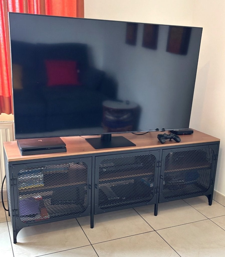 IKEA FJÄLBO TV-meubel – industrieel design, Gebruikt, 100 tot 150 cm, Minder dan 100 cm, 25 tot 50 cm