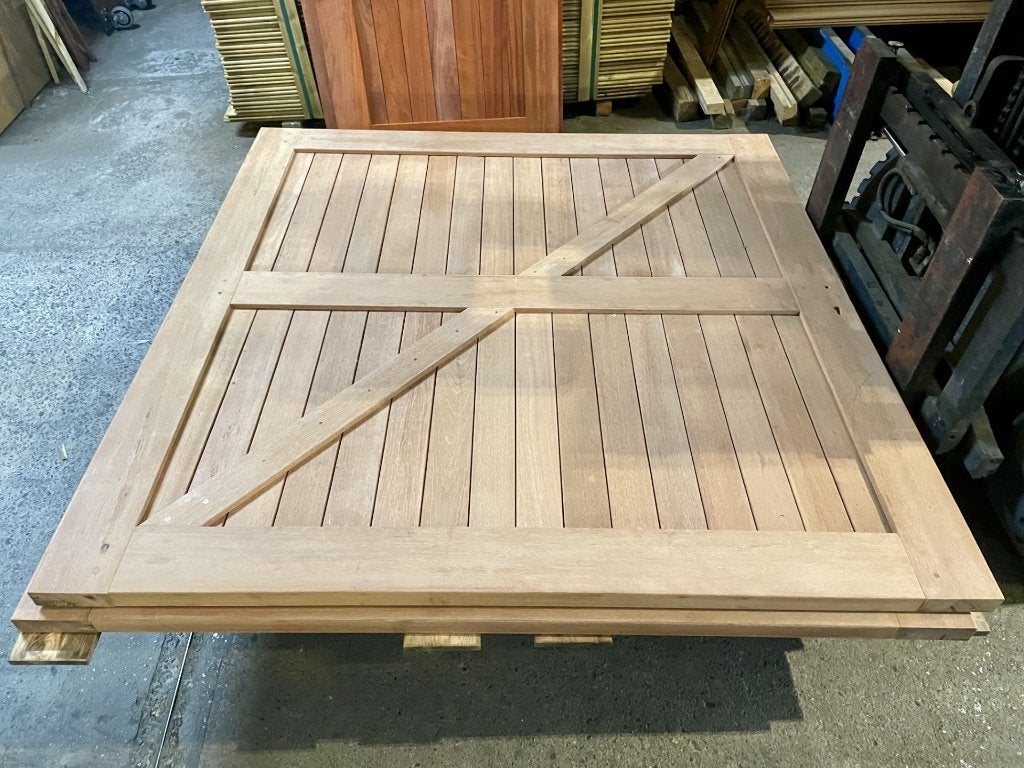 Porte double bois dur H180xL350cm (2x175) FIN DE SÉRIE -35%, Neuf, 200 cm ou plus, Enlèvement ou Envoi, Portail battant