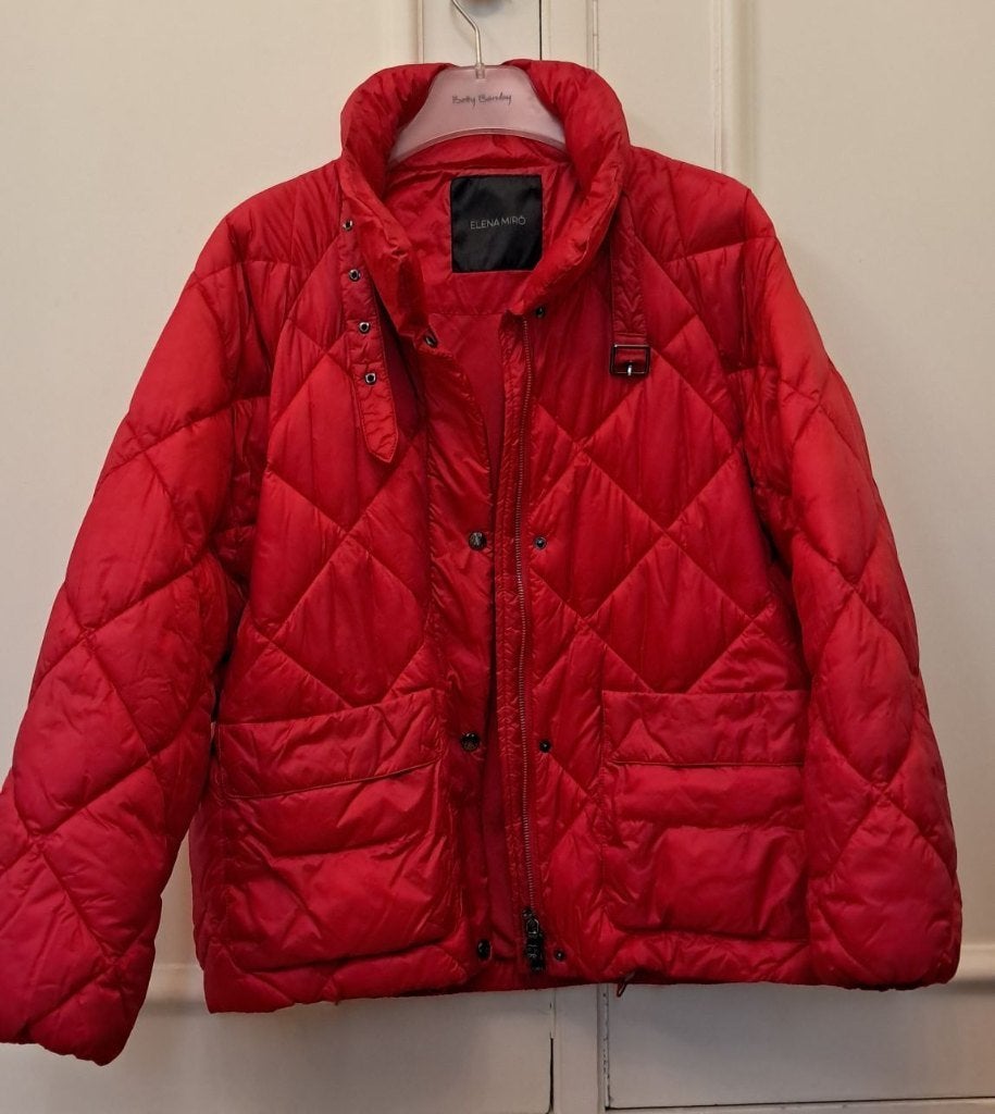 Winterrode parka als nieuw, maat 42, Italiaans merk, Kleding | Dames, Ophalen of Verzenden, Rood