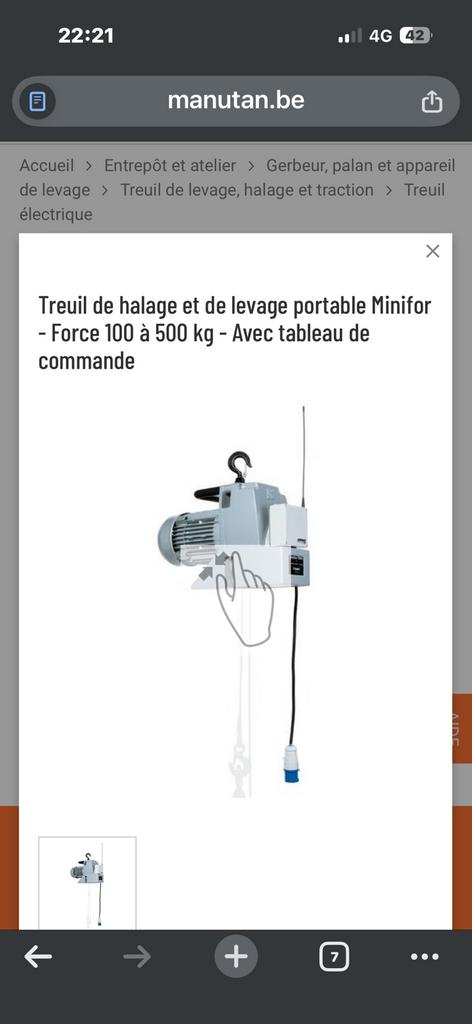 Minifort Tractel Tr30, Zakelijke goederen, Machines en Bouw | Liften, Steigers en Ladders, Ophalen of Verzenden