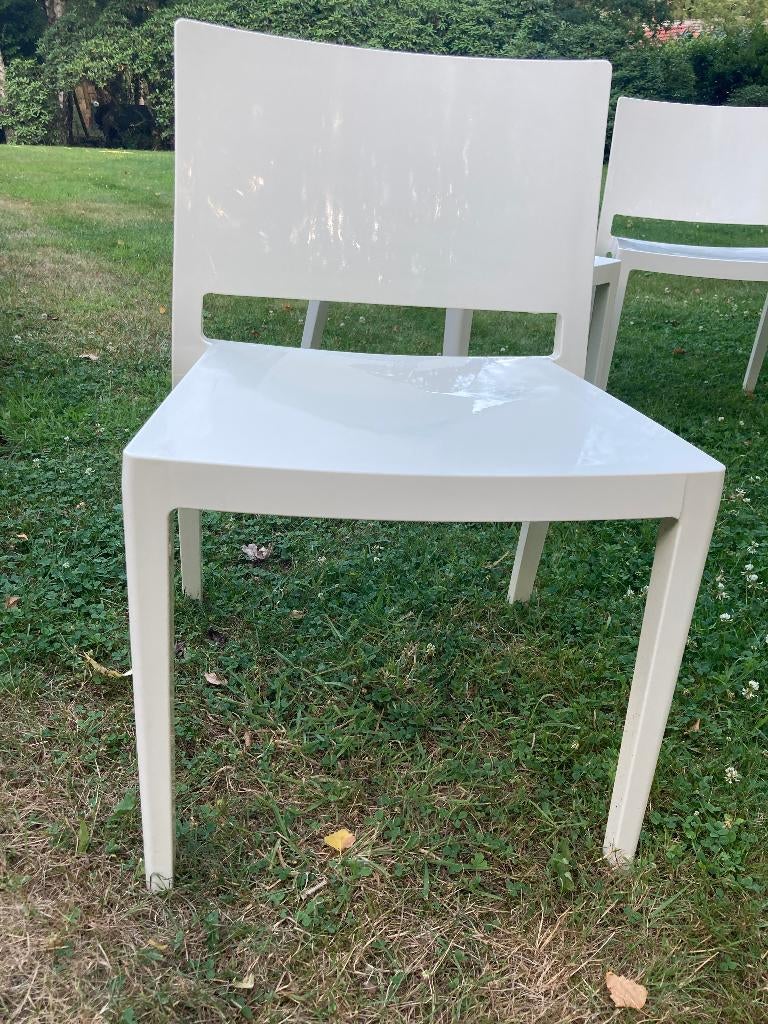 4 kunststof eetkamer stoelen Lizz by Kartell, Tuin en Terras, Ophalen, Gebruikt, Kunststof, Stapelbaar