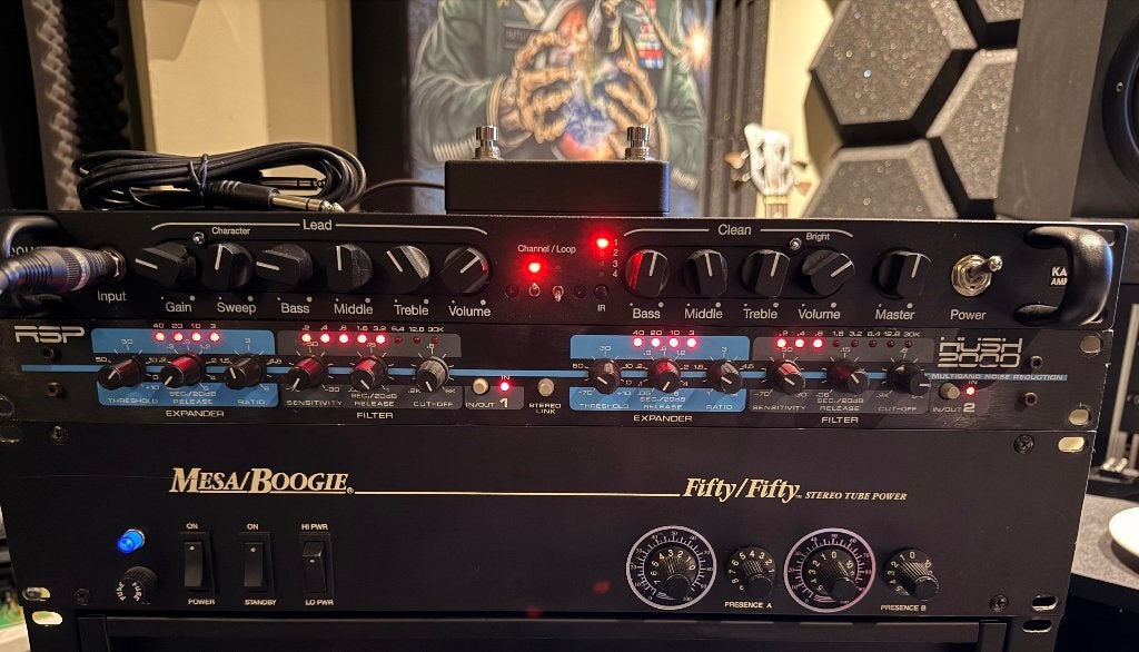 Mesa boogie 50/50 + Kartakau Colossus + Hush2000 TE KOOP!, Muziek en Instrumenten, Ophalen, Gebruikt, Gitaar, Minder dan 50 watt