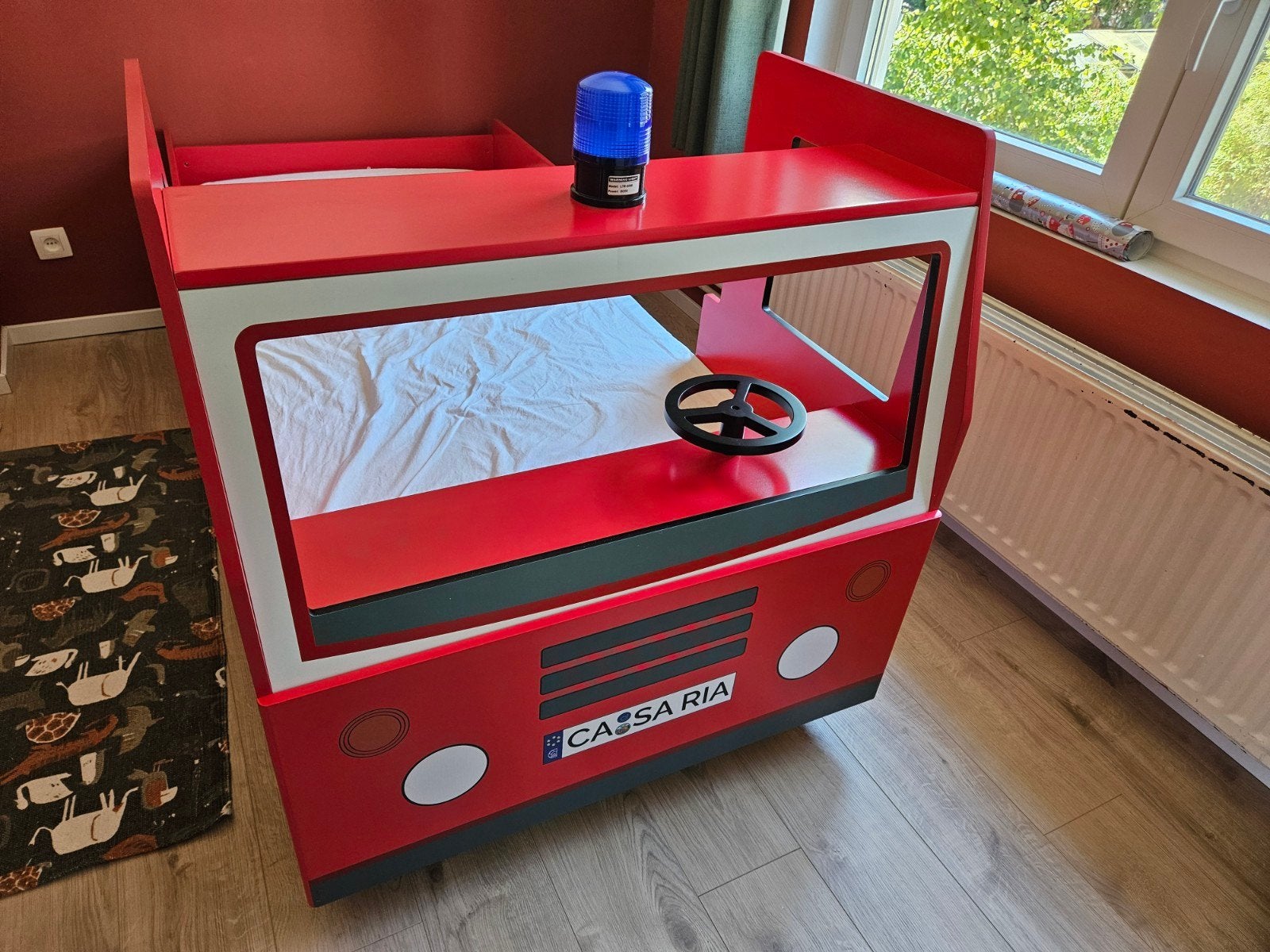 Kinderbed brandweerauto 90x200, Sommier à lattes, Enlèvement, 180 cm ou plus, 85 à 100 cm