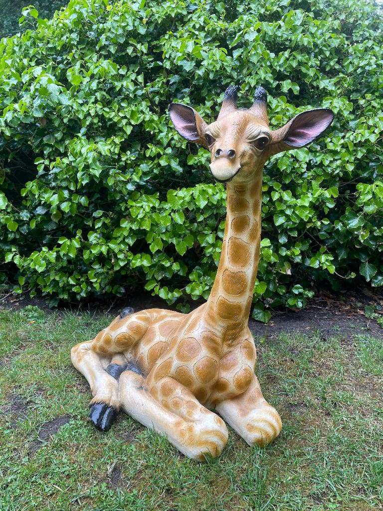 Beeld Giraf, giraffe, tuin, dieren, zwanger 80cm, Tuin en Terras, Tuinbeelden, Nieuw, Dierenbeeld, Kunststof, Ophalen