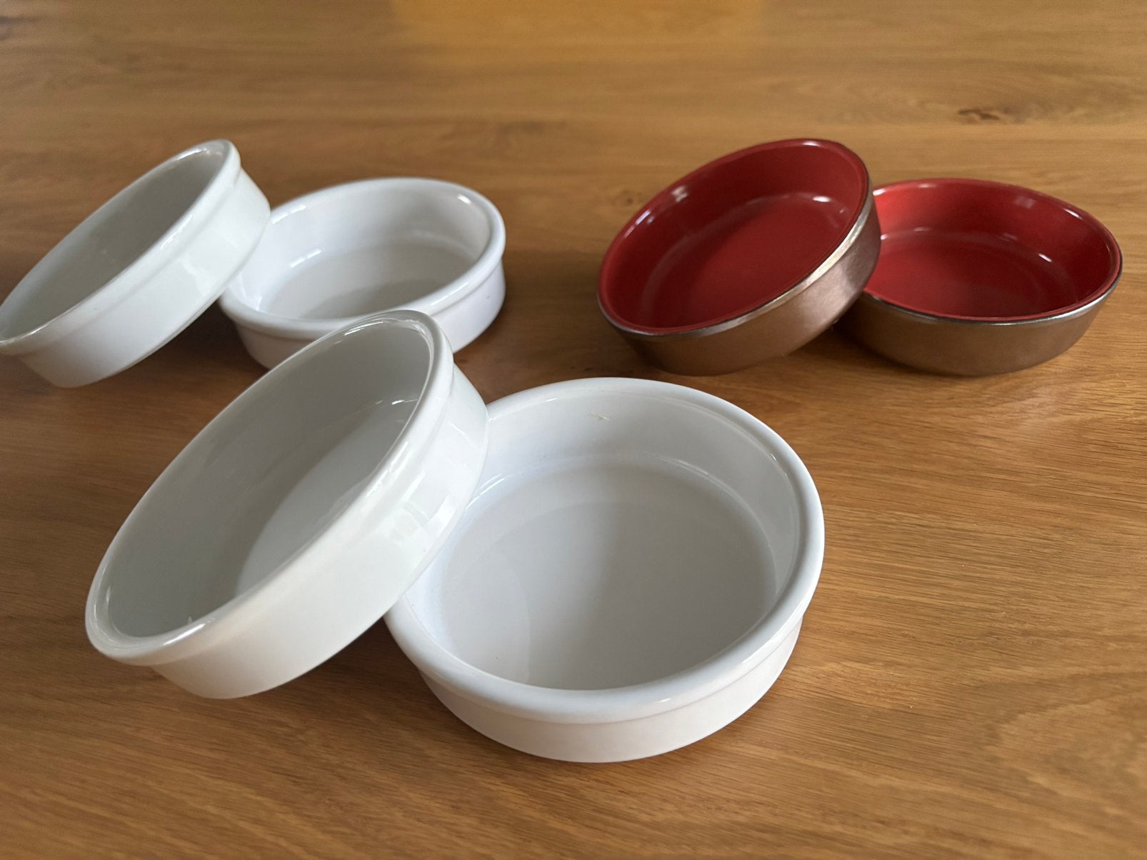 6 platte vuurvaste ovenschaaltjes, Huis en Inrichting, Overige typen, Ophalen of Verzenden, Zo goed als nieuw, Steen/keramiek