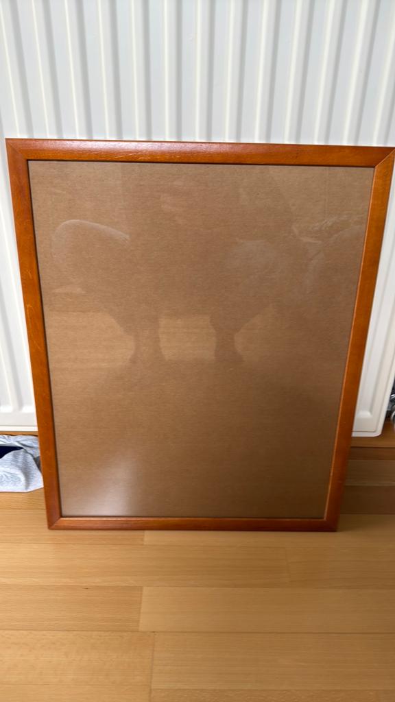 Kader in hout met glas 43 x 53 cm, Huis en Inrichting, Woonaccessoires | Lijsten, Ophalen, Zo goed als nieuw, Hout