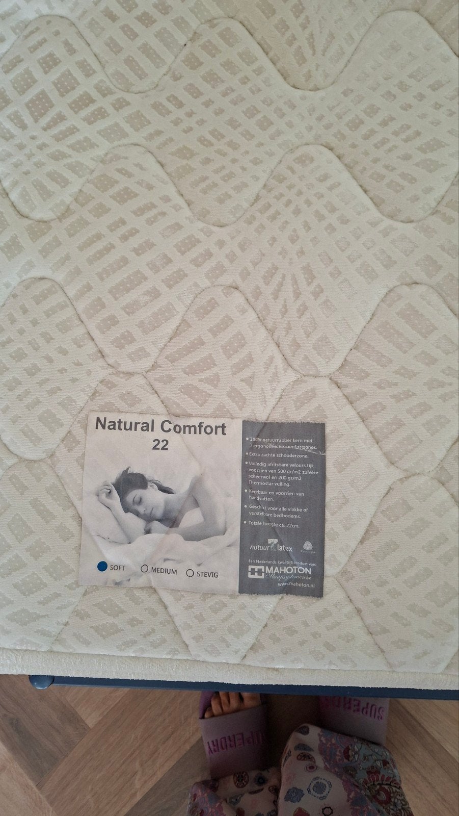 Matelas de qualité Mahoton Natural Comfort 22., 90 cm, Matelas, Enlèvement, 200 cm