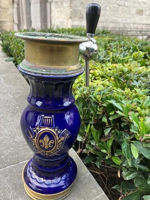 COLONNE DE ROBINET EN PORCELAINE BAROQUE BLEUE VINTAGE ?, Enlèvement ou Envoi