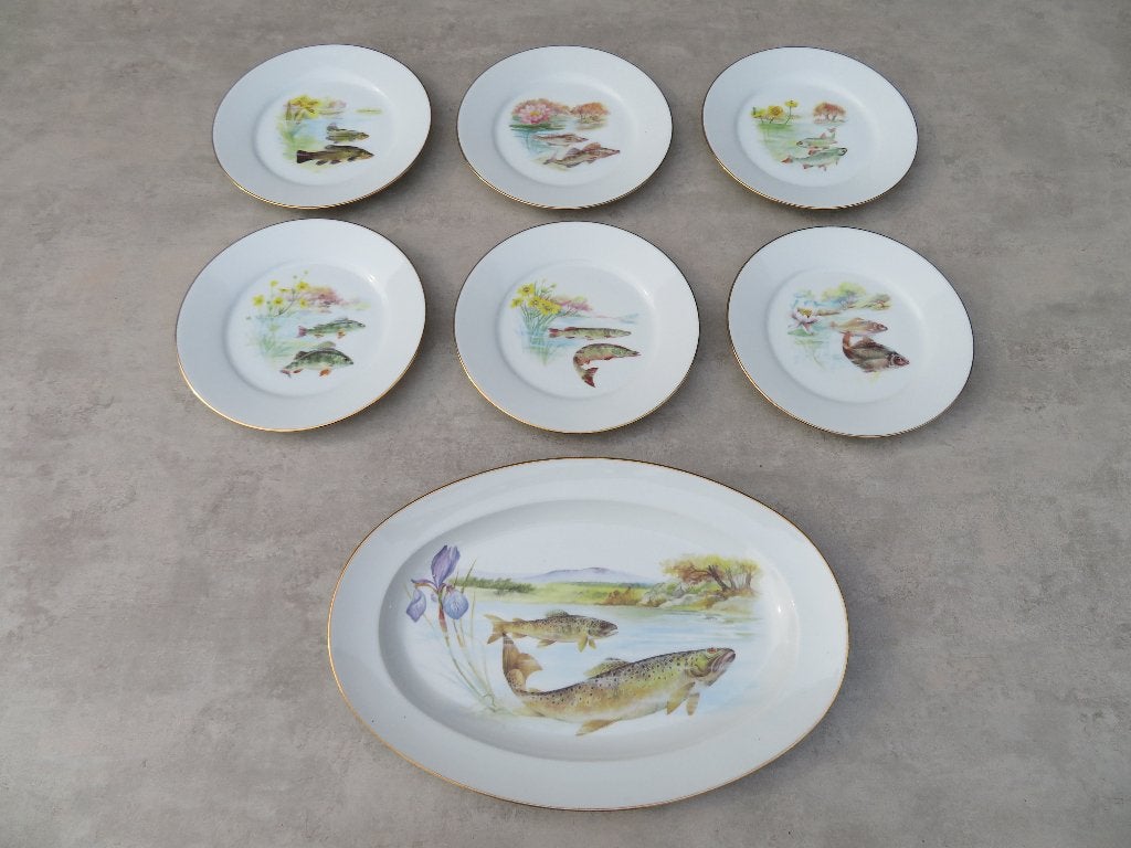 Service à poisson en porcelaine de Limoges - en parfait état, Antiquités & Art, Enlèvement