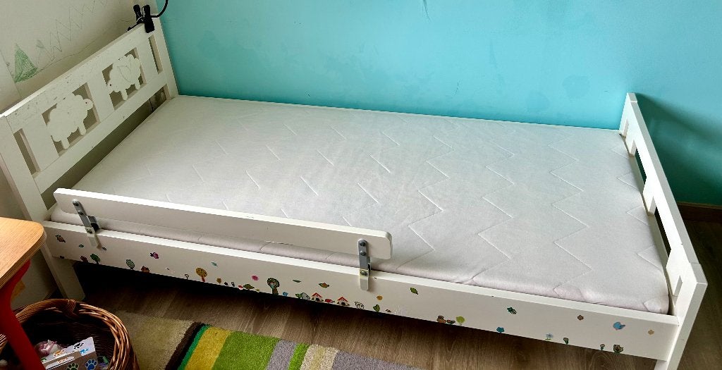 KRITTER peuterbed 70x160 en Matras UNDERLIG, Gebruikt, 70 tot 85 cm, 140 tot 160 cm, Ophalen