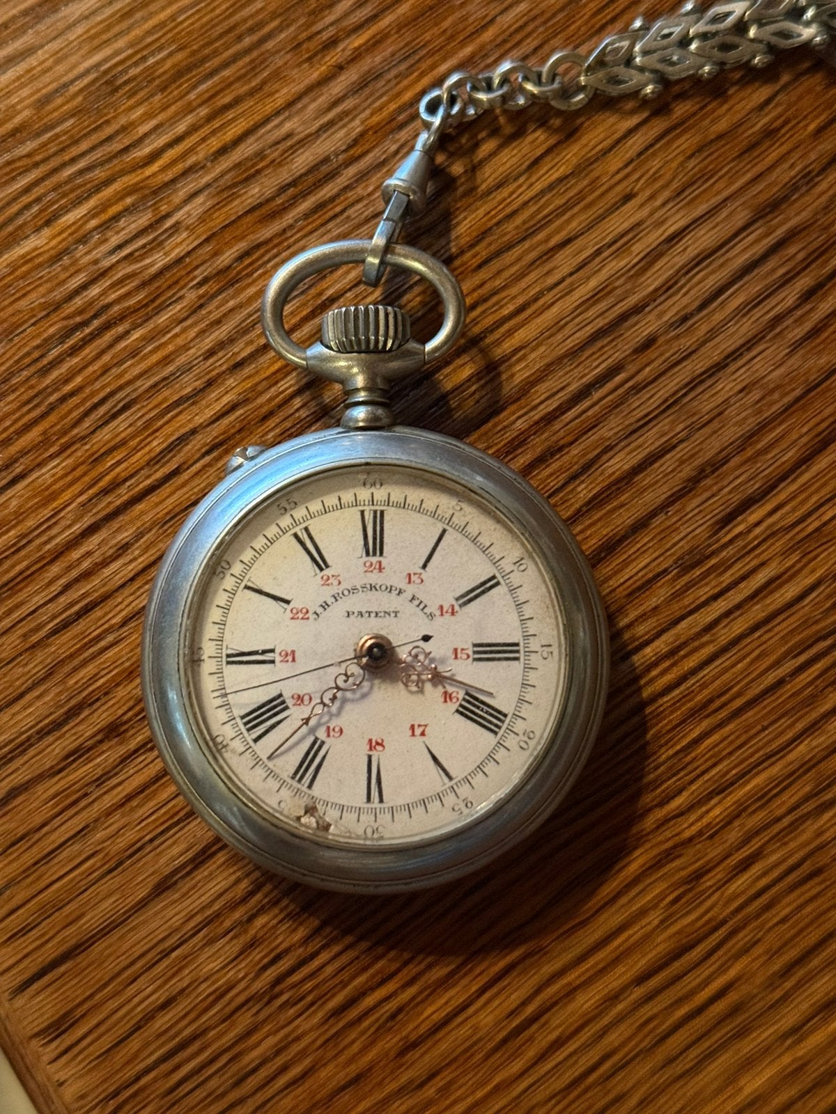 Oud zakhorloge J.H. Rosskopf Fils Patent, Enlèvement ou Envoi, Montre de poche