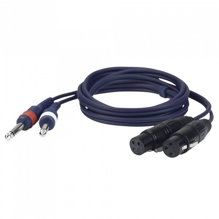 2 unbal. Jack mono L/R to 2 XLR/F 3P 1.5m, Muziek en Instrumenten, Ophalen of Verzenden, Nieuw
