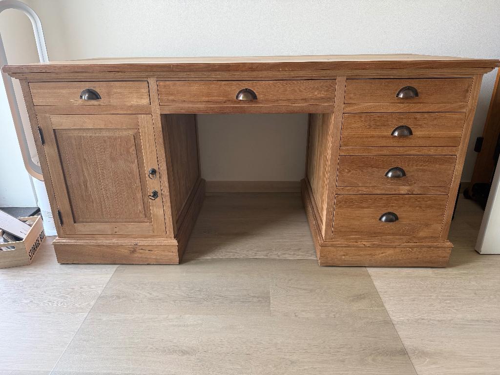 Bureau (Teak), Huis en Inrichting, Bureaus, Ophalen, 160 cm, Zo goed als nieuw, Overige merken