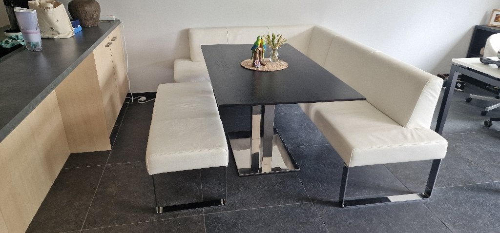 Montel eettafel en bank, Huis en Inrichting, Ophalen, Modern - Strak, 150 tot 200 cm, 200 cm of meer