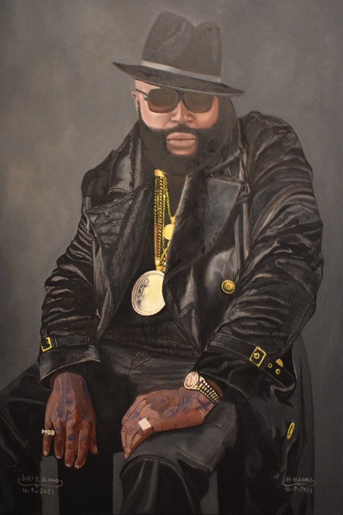 Portretschildering van Rick Ross, door Joky Kamo, Ophalen