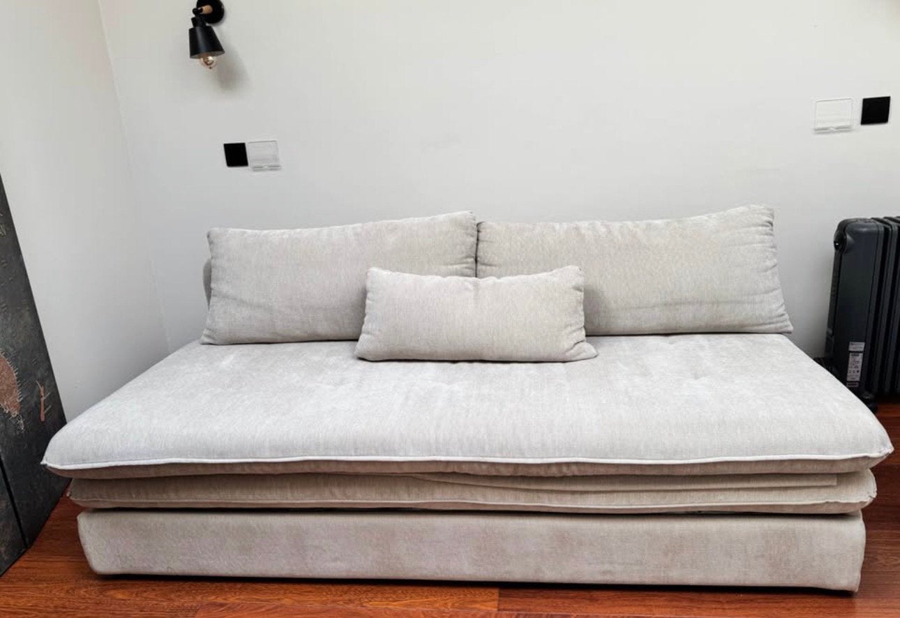 Canapé convertible 2/3 places beige - Maison du monde, Maison & Meubles, Enlèvement, Comme neuf