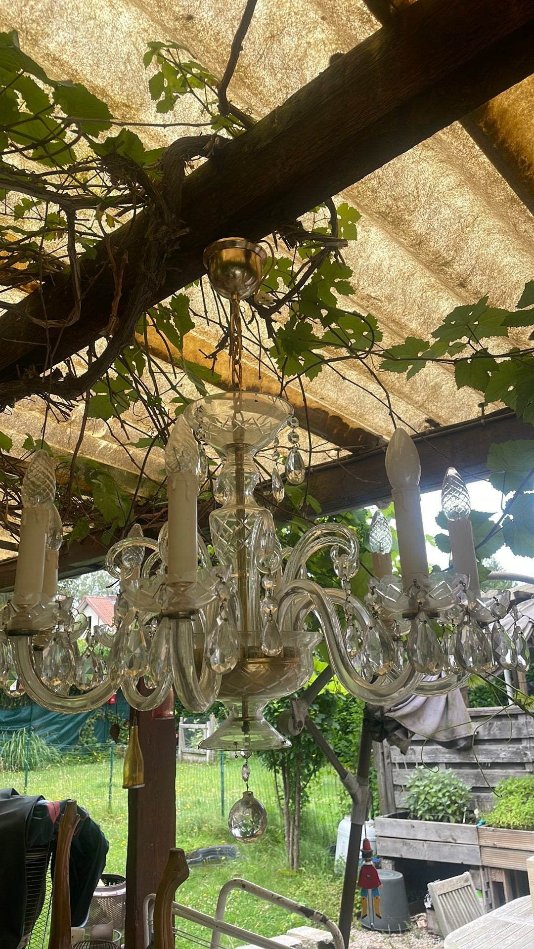 Lustre a pampilles, Enlèvement, Utilisé, Verre, E14 (petit)