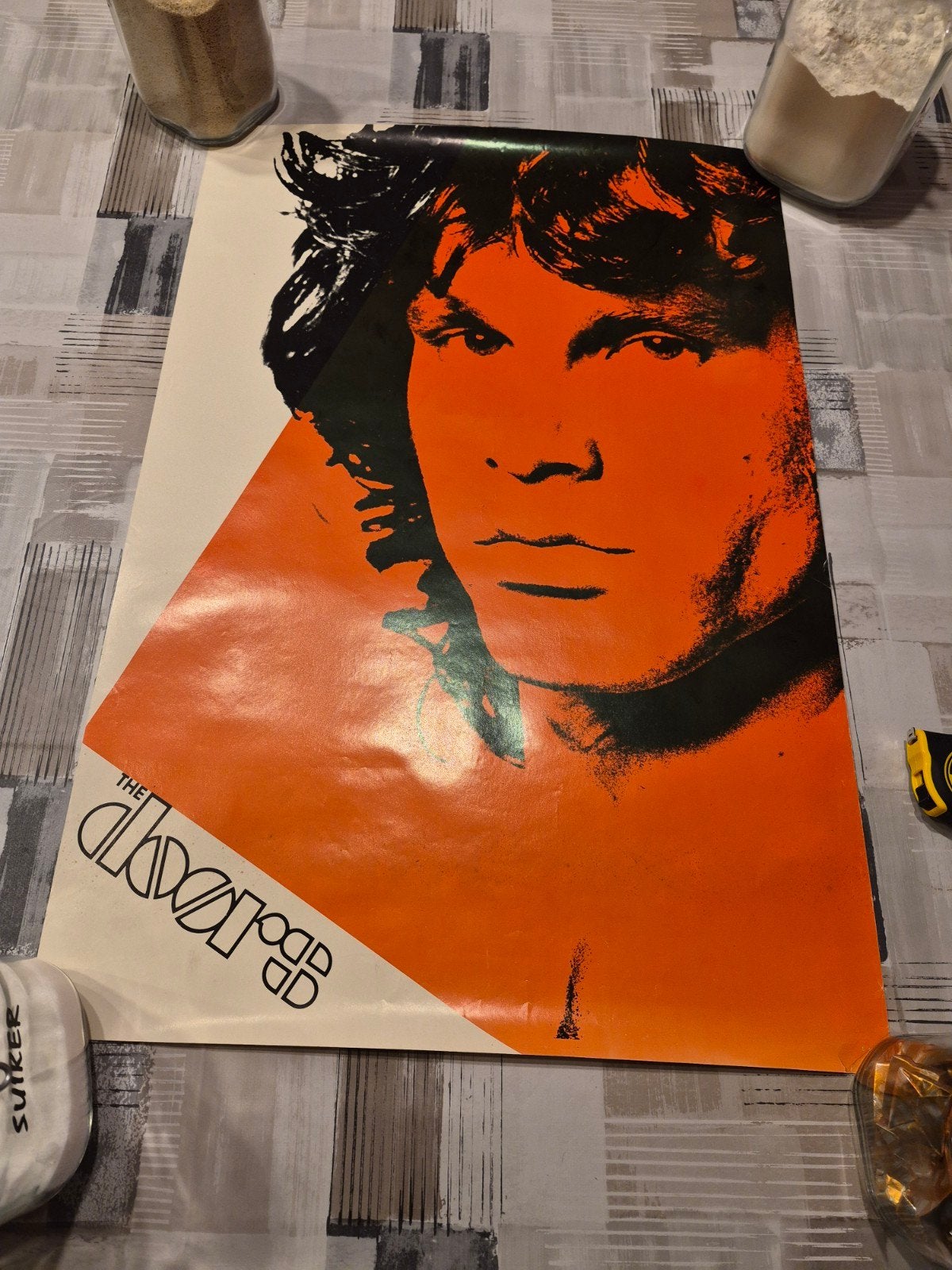 Vintage platenzaak affiche 1980 Jim Morrison, Ophalen of Verzenden