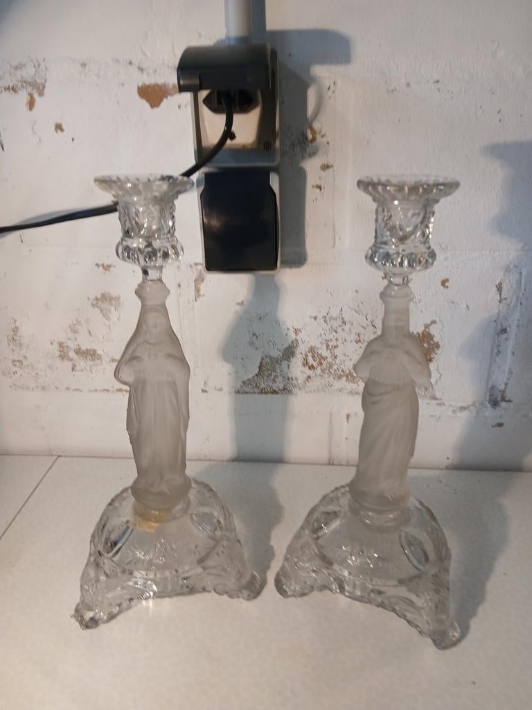 2 kandelaars val saint lambert maagd Maria, Antiek en Kunst, Ophalen