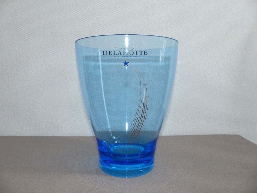 Seau à champagne bleu translucide Delamotte, Enlèvement ou Envoi, Comme neuf, Champagne