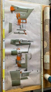Authentiek origineel interieurontwerp 1971, Antiek en Kunst, Kunst | Overige Kunst, Ophalen of Verzenden
