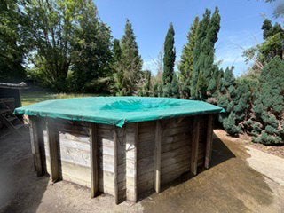 Piscine Wood&co pompe filtre pompe à chaleur bâche sécurité, Gebruikt, 300 cm of meer, Ophalen, 120 cm of meer