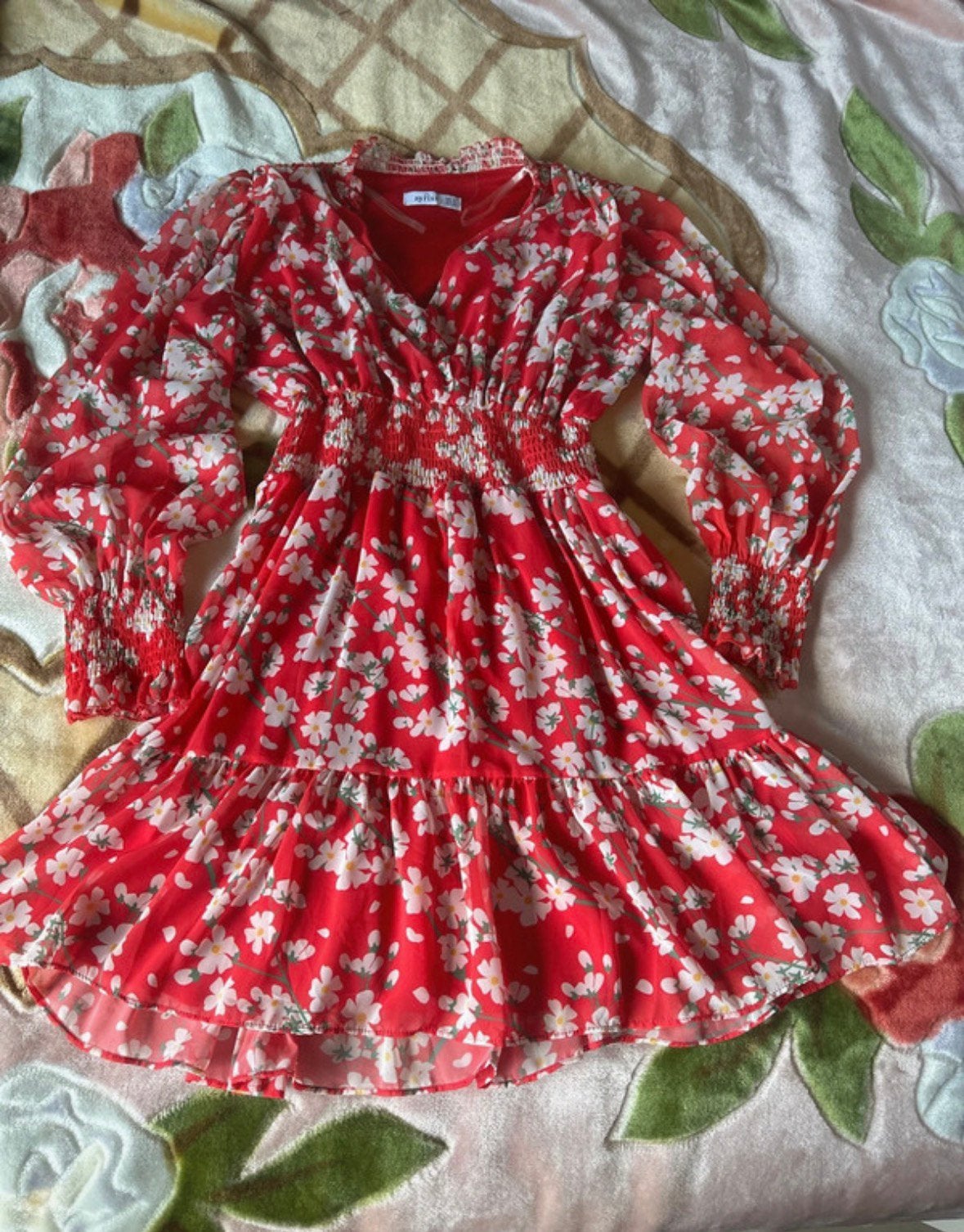 Rood floral dress, Kleding | Dames, Jumpsuits, Ophalen, Nieuw, Maat 38/40 (M), Rood