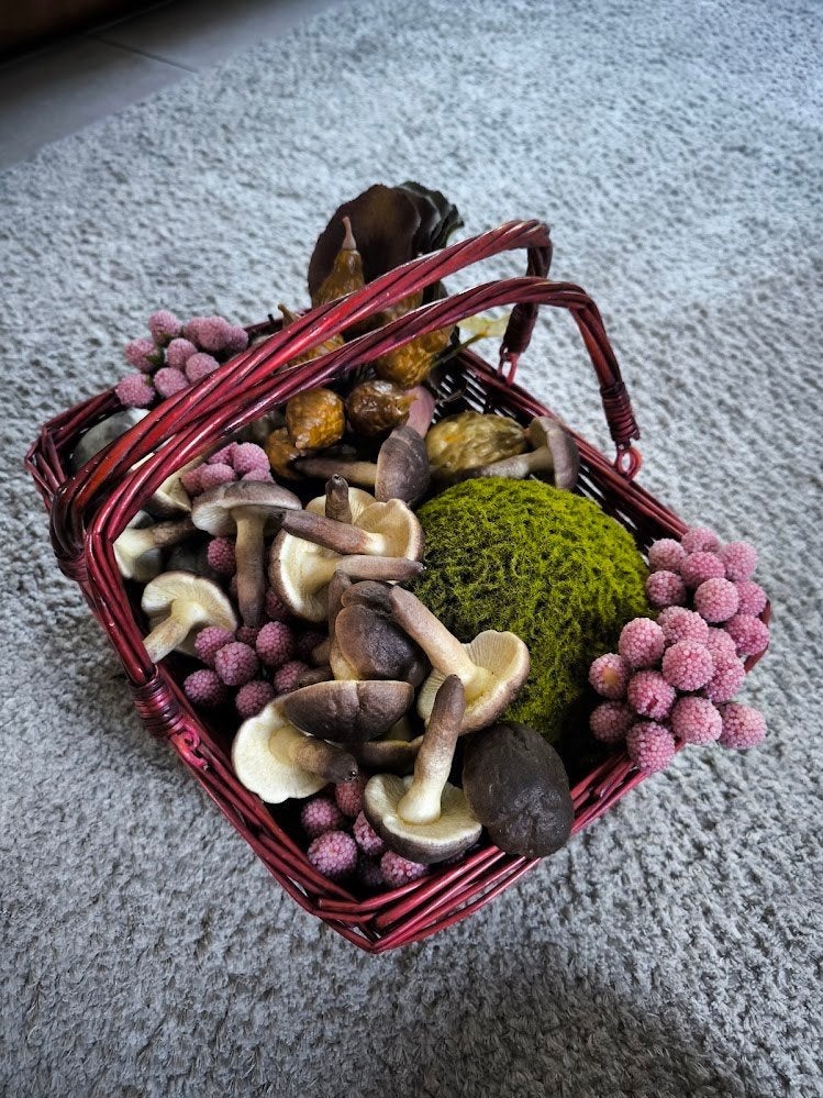 bloemstuk decoratie flamingobloem J-Line kunstpaddenstoelen, Huis en Inrichting, Ophalen of Verzenden, Zo goed als nieuw, Bloemstuk