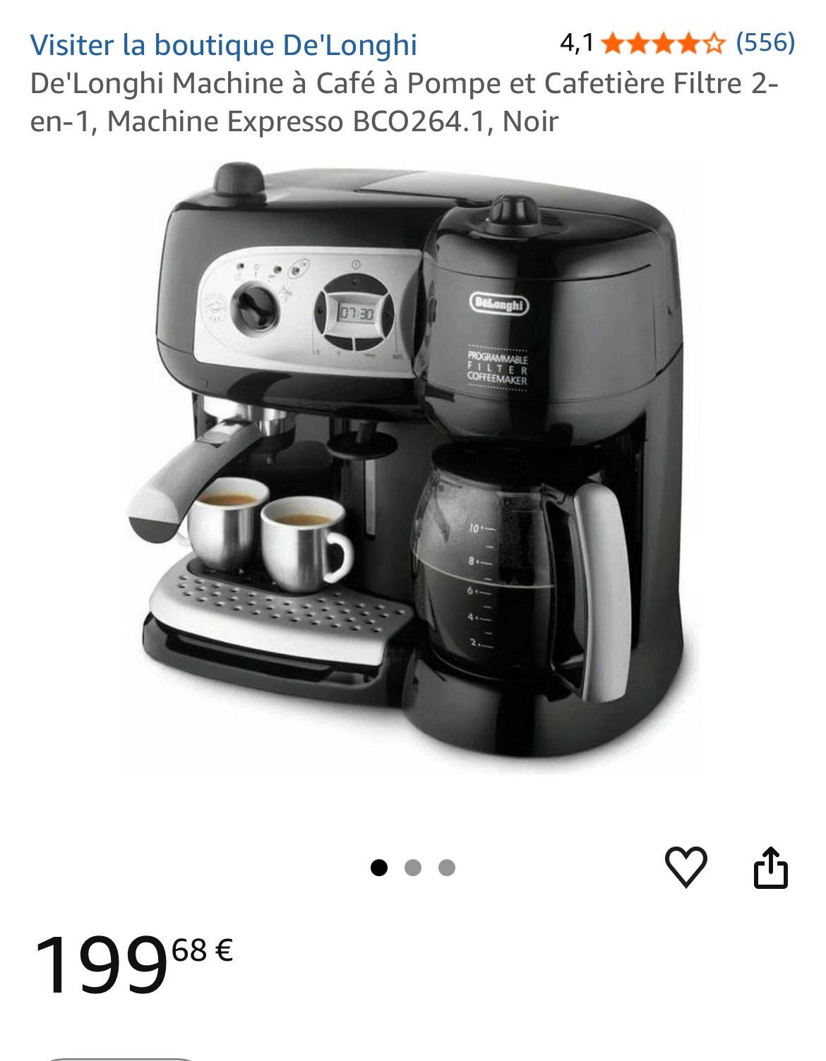 Machine à café Delonghi, Electroménager, Cafetières, Enlèvement, Comme neuf