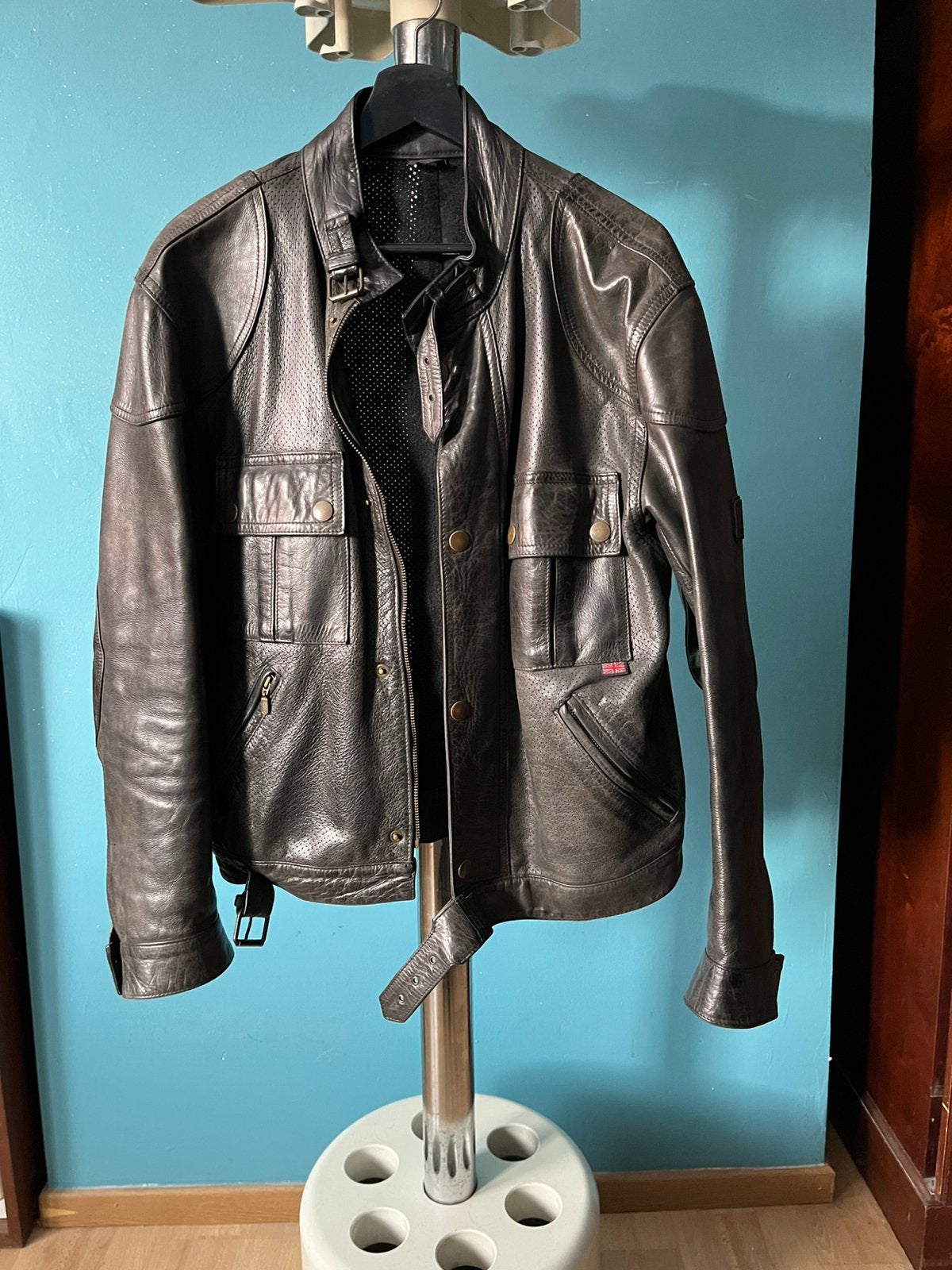 Belstaff leder jacket, Enlèvement, Porté, Taille 52/54 (L), Noir