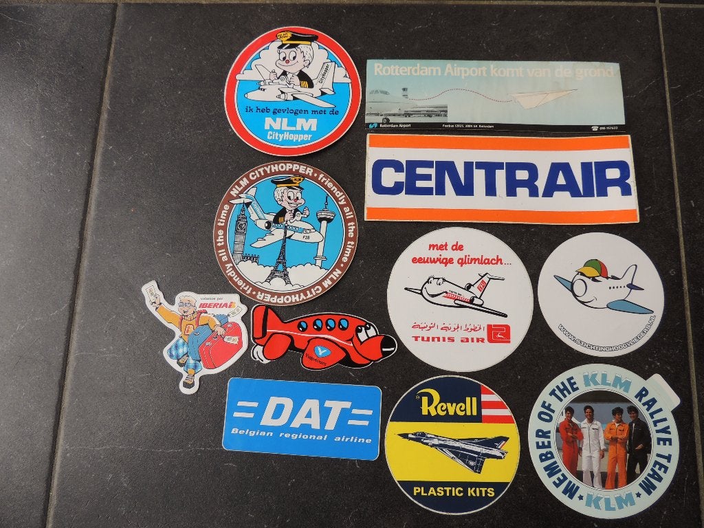 Luchtvaart en airlines 11 stickers, Verzamelen, Verzenden, Zo goed als nieuw, Overige typen