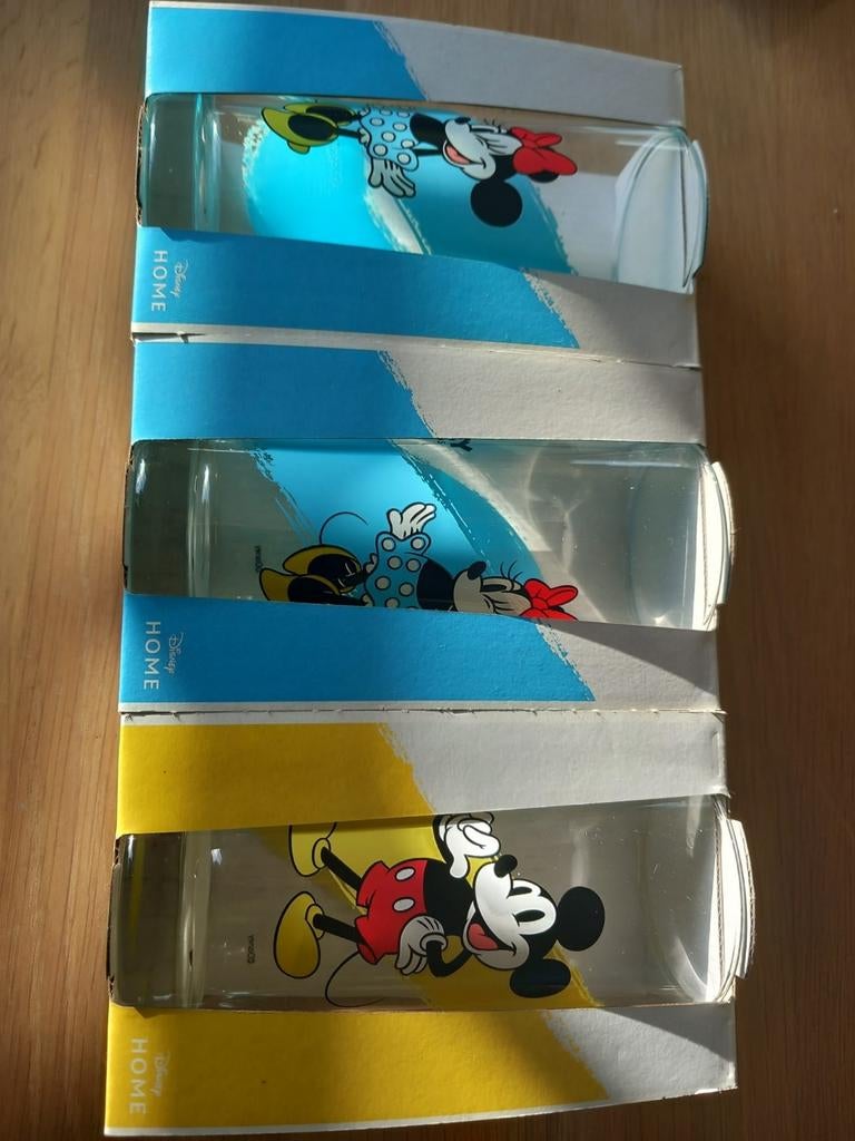 3 glazen Disney nog in de verpakking nieuwstaat, Verzamelen, Disney, Ophalen