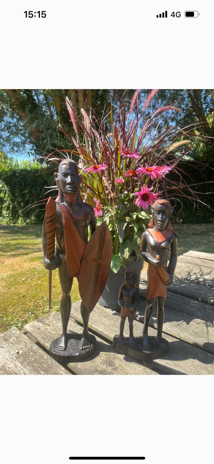 Afrikaanse beeldjes Masai krijgers, Ophalen