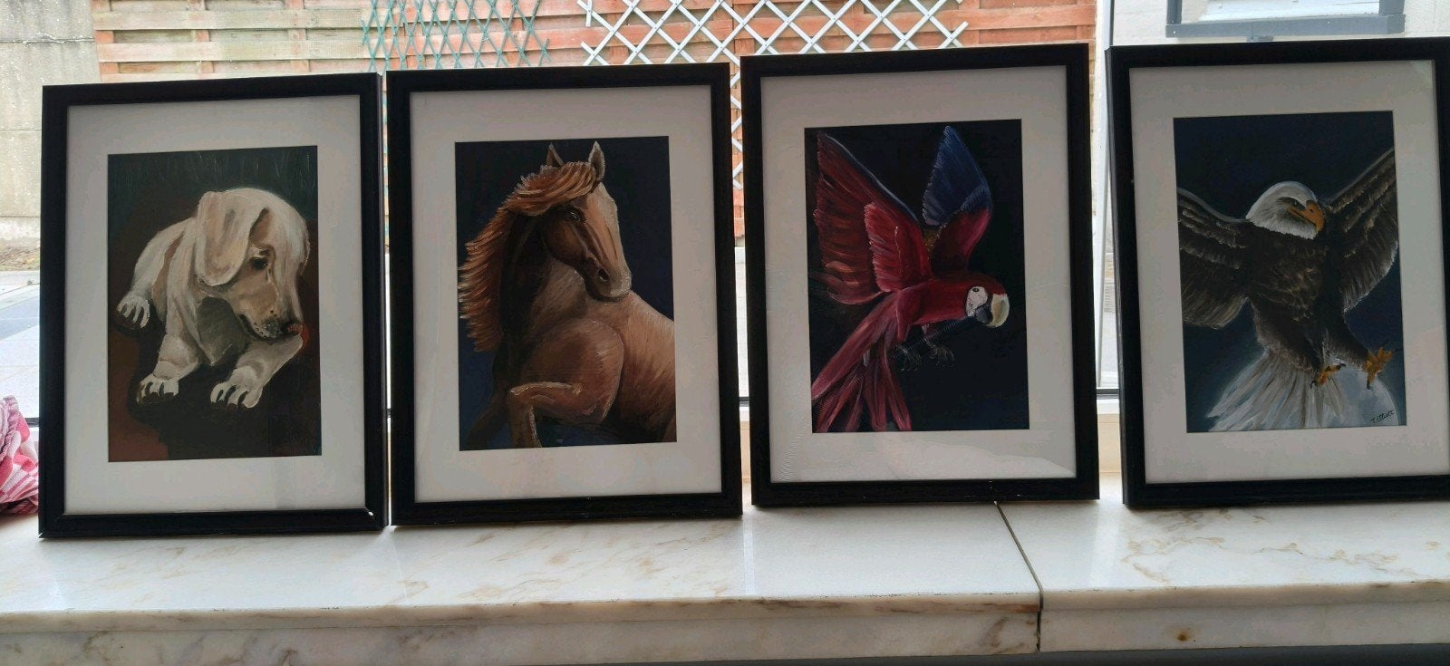 4-luik - Nocturn, Handgeschilderd, Dieren, Ophalen of Verzenden, Olieverf
