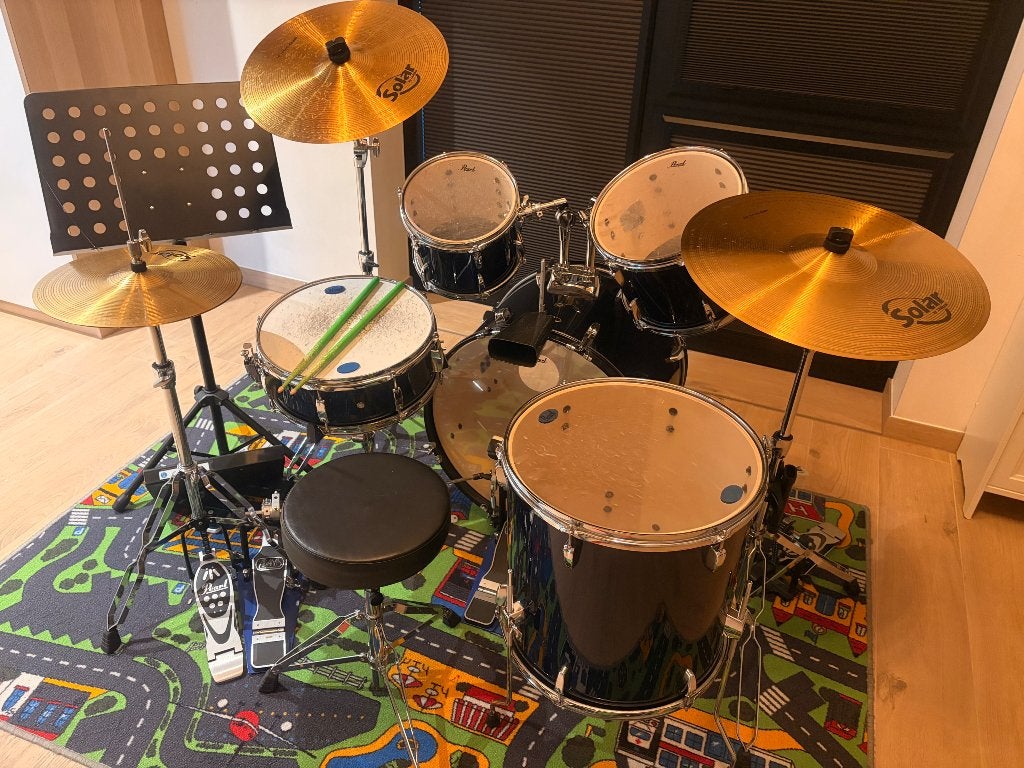 (Starters)drumstel Pearl Roadshow royal blue metallic, Muziek en Instrumenten, Drumstellen en Slagwerk, Ophalen, Gebruikt, Pearl