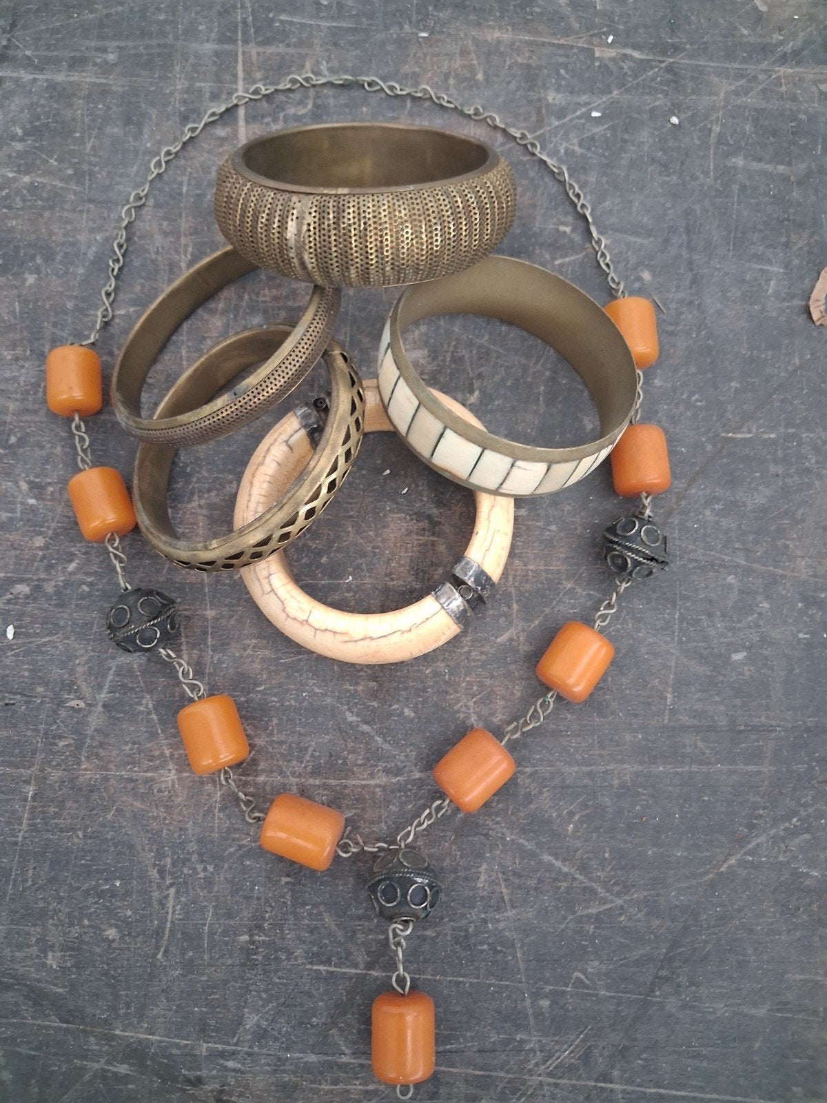 Lot antieke en vintage fantasy juwelen zoldervondst, Handtassen en Accessoires, Ophalen of Verzenden