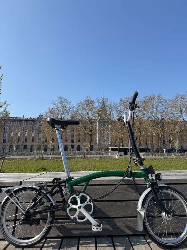 Brompton H6R racing groene naaf dynamo met 6 versnellingen, Ophalen, Brompton, 14 tot 16 inch, Versnellingen