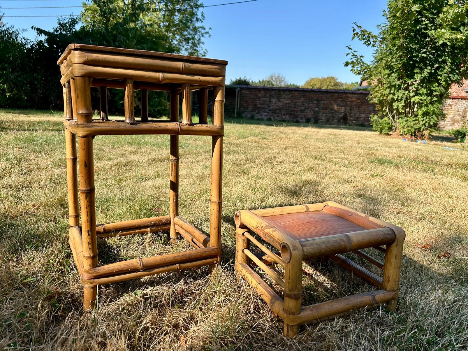 Duo de sellette en bambou, Enlèvement, Utilisé, Autres matériaux