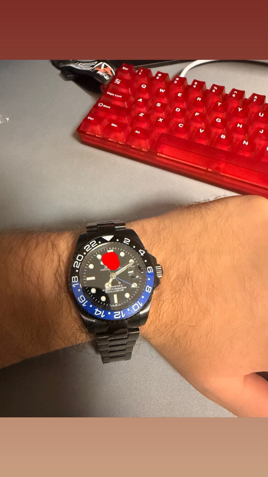 Montre automatique - jamais porter - full black, Enlèvement, Comme neuf