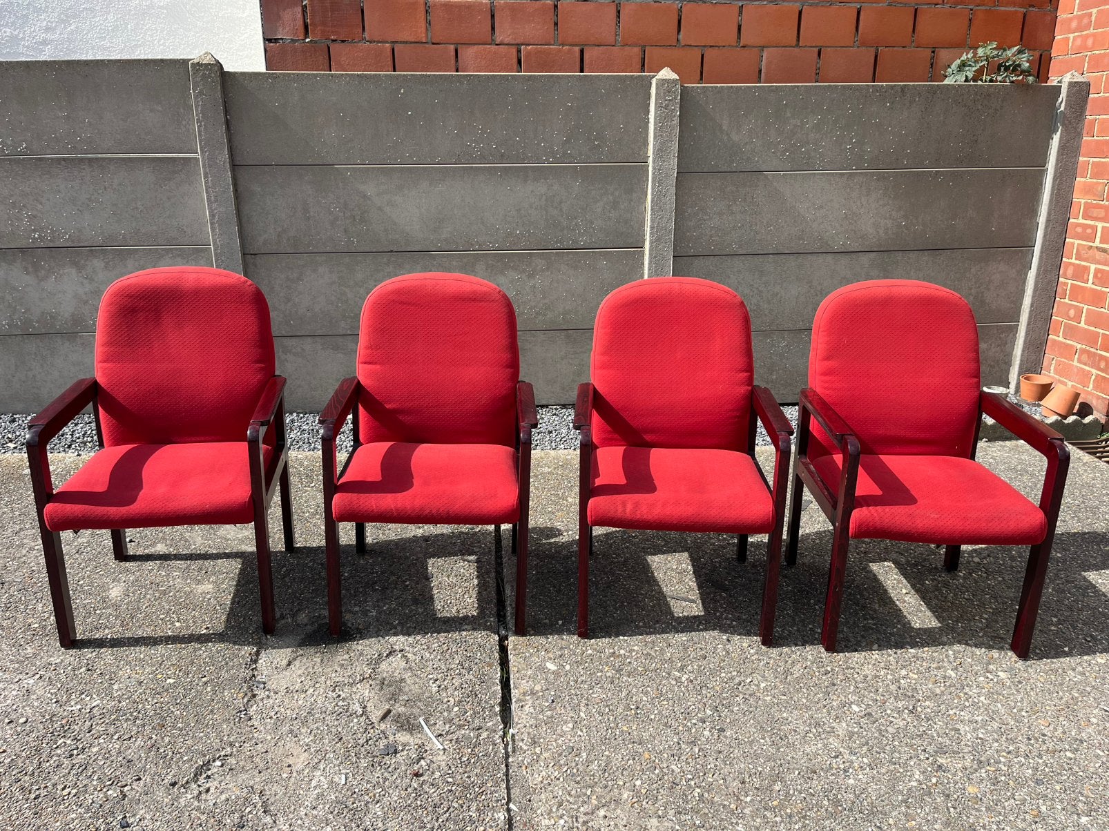 Rode Stoelen hoge rug 4 stuks, Ophalen, Zo goed als nieuw