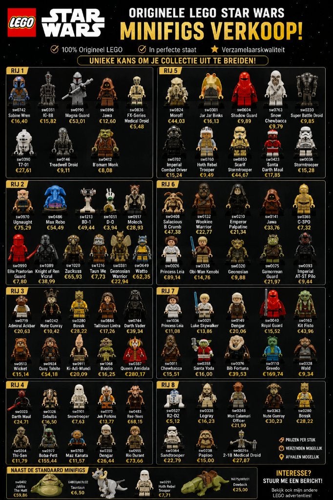 Lego vintage star wars minifigs, Ophalen of Verzenden, Nieuw, Lego, Star Wars