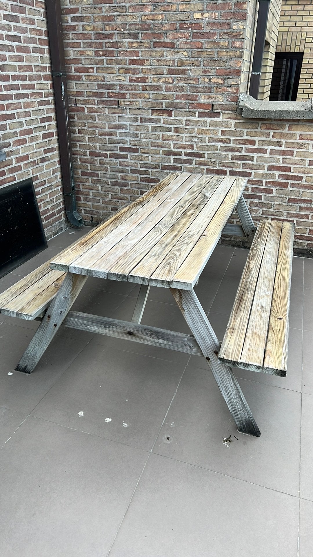 Picknick tafel, Ophalen, Gebruikt, Rechthoekig, Hout