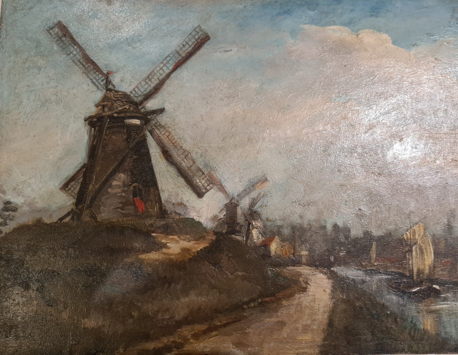Peinture a l'huile  sur panneau en bois ancienne, Antiquités & Art, Art | Peinture | Classique, Enlèvement ou Envoi, École hollandaise