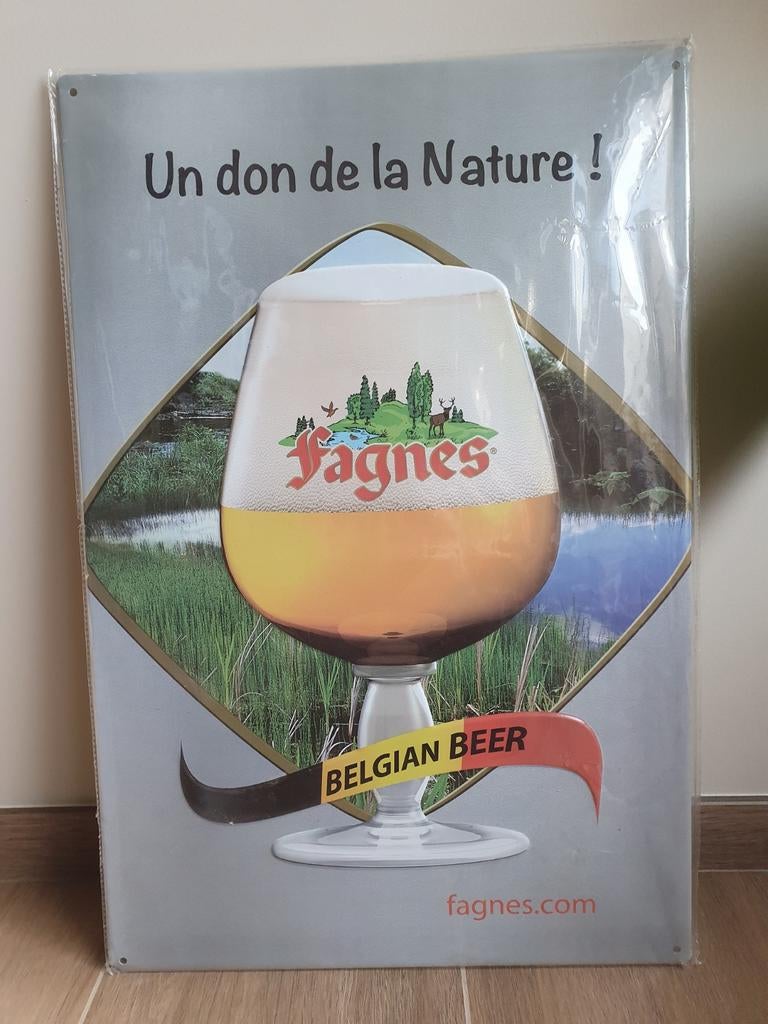 Groot Metaal Reclamebord - Fagnes -, Ophalen of Verzenden, Zo goed als nieuw, Reclamebord, Plaat of Schild, Overige merken