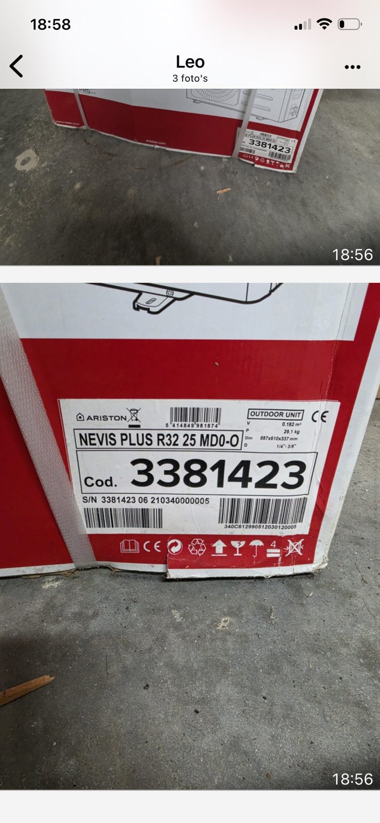 2 airco’s te koop merk ariston ook apart te koop, Enlèvement, Neuf