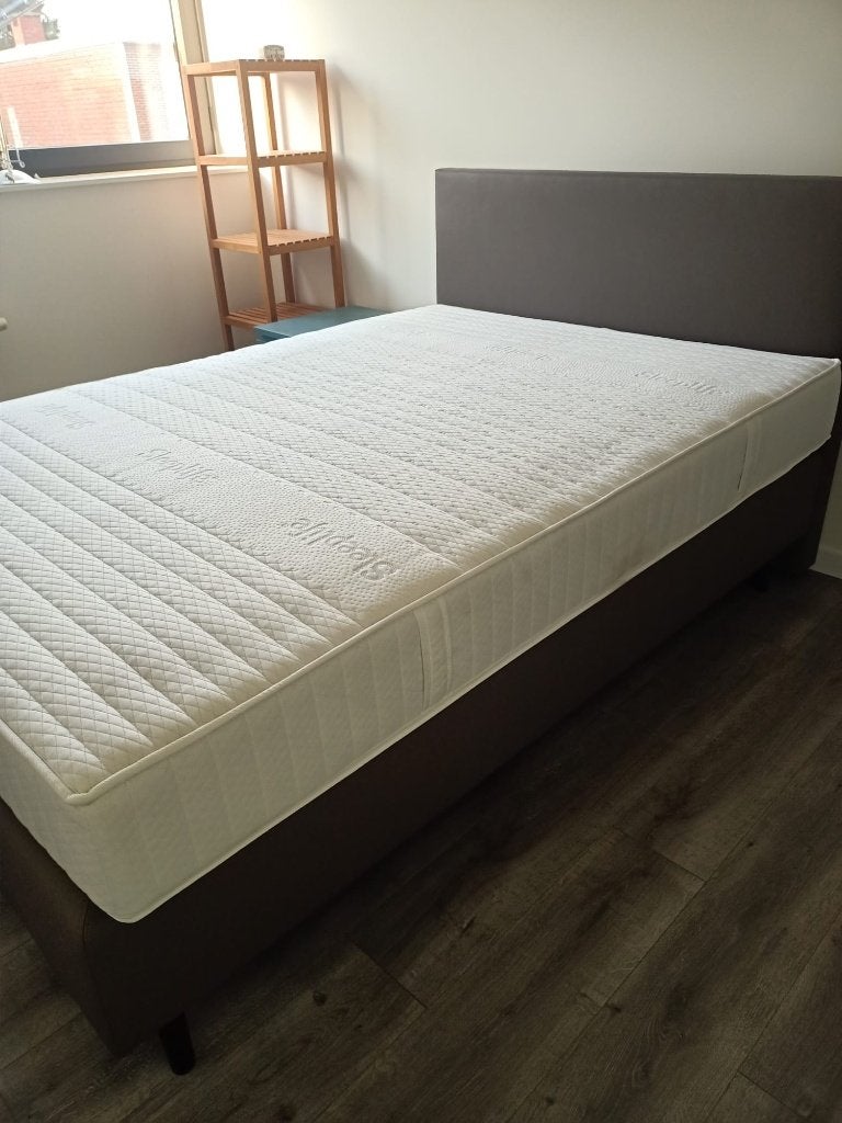 Boxspring 24 cm Urban Sleeplife + matras, Maison & Meubles, Chambre à coucher | Lits boxsprings, Queen size, Brun, Enlèvement