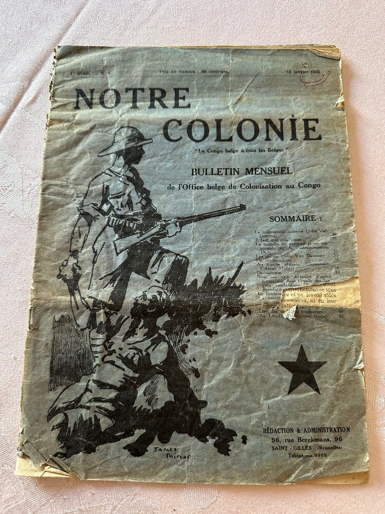 Revue coloniale belge 1920, Collections, Enlèvement ou Envoi, 1920 à 1940, Journal