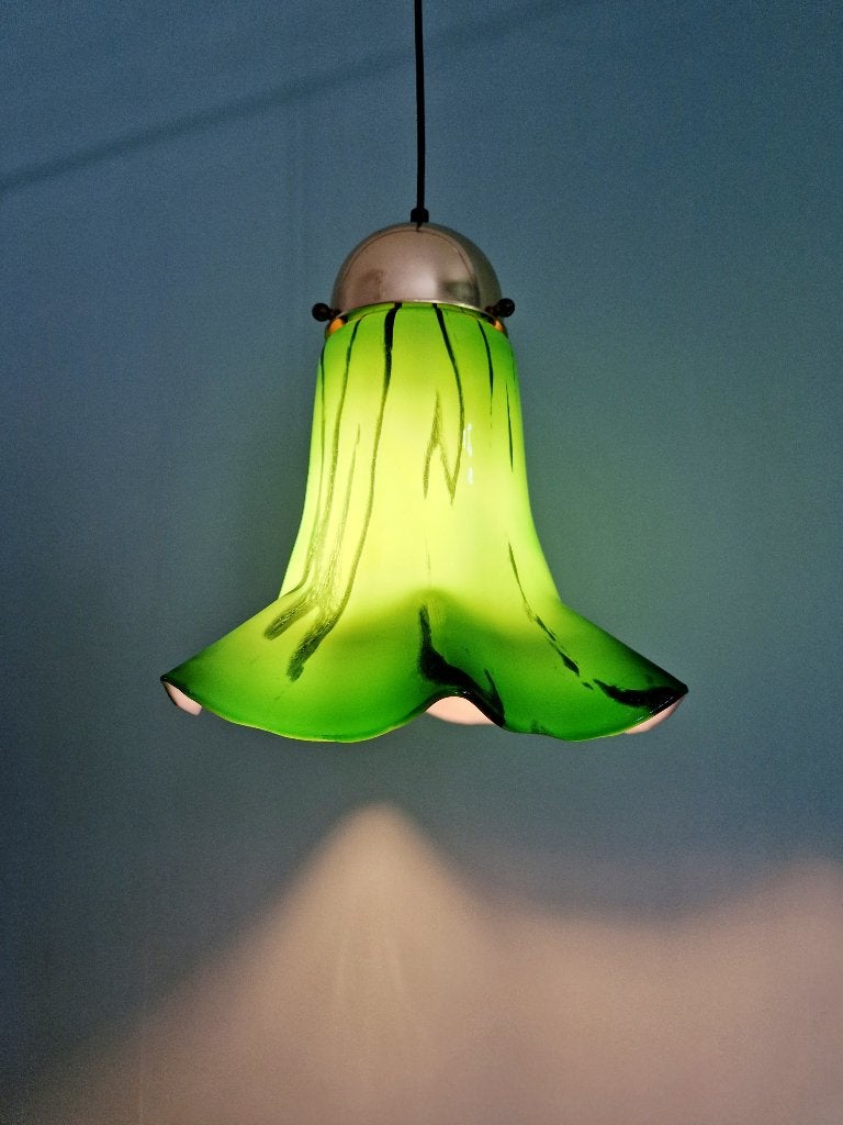 Suspension en opaline verte marbrée, Peill & Putzler, 1970, Enlèvement ou Envoi
